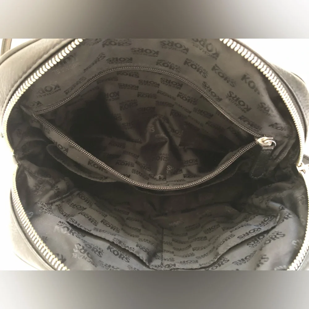 Michael Kors Black White Pebbled Leather Medium Knox Tassel Satchel. - Picture 13 of 15